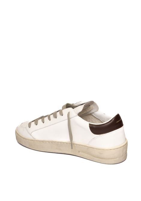 white/dark brown leather sneaker AMA BRAND DELUXE | 2959SLAM-BIANCO